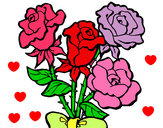 Dibujo Ramo de rosas pintado por arcoiris20