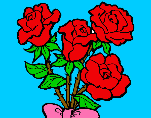 Dibujo Ramo de rosas pintado por Cerecalde