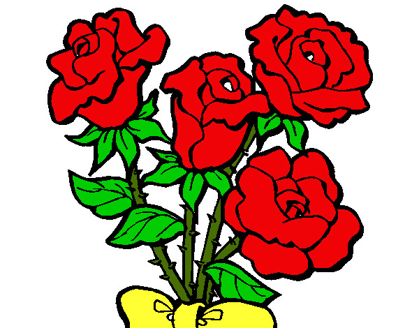 Dibujo Ramo de rosas pintado por olivaoliva