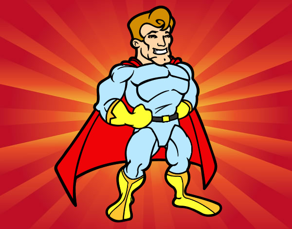 Dibujo Superhéroe musculado pintado por superizan