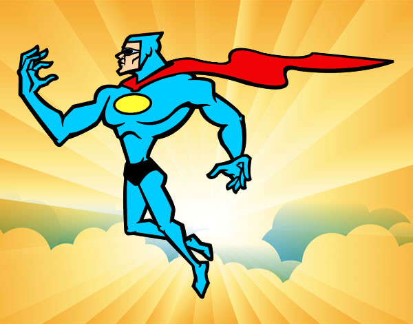 Dibujo Superhéroe poderoso pintado por superizan