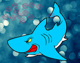 Dibujo Tiburón enfadado pintado por ametslamba