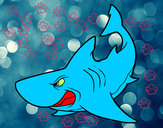 Dibujo Tiburón enfadado pintado por ametslamba