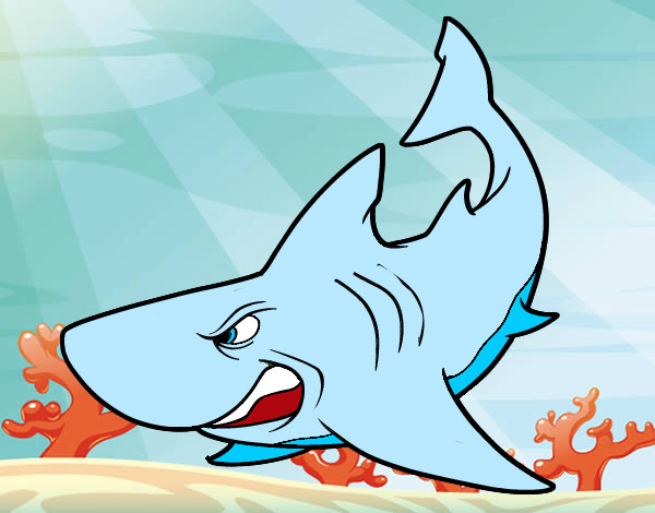 Dibujo Tiburón enfadado pintado por marisolk
