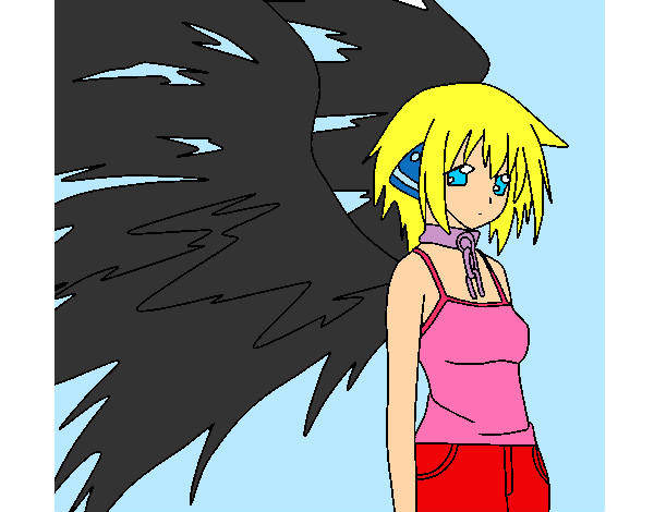 Dibujo Ángel con grandes alas 1 pintado por aylen1D
