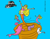 Dibujo Barbie sirena contenta pintado por fvnerea