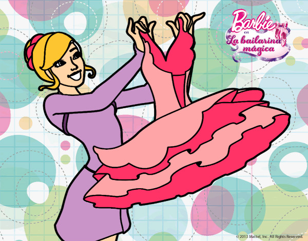 Dibujo Barbie y su vestido de ballet pintado por rstlg