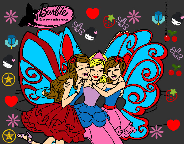 Dibujo Barbie y sus amigas en hadas pintado por ARIC