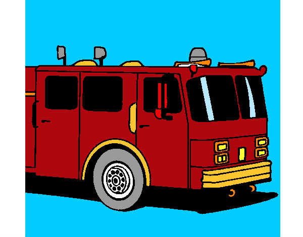 Dibujo Camión de bomberos pintado por diegoalozo