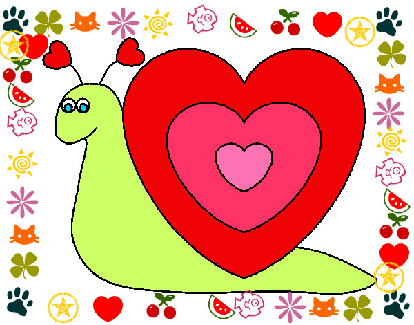 Dibujo Caracol corazón pintado por valeria14