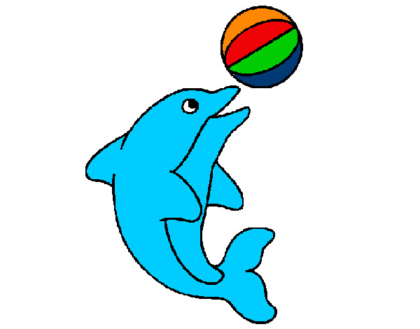 Dibujo Delfín jugando con una pelota pintado por jogeleon