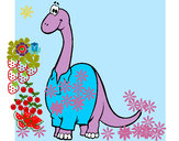 Dibujo Diplodocus con camisa pintado por ashmi