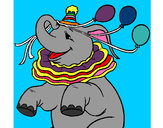 Dibujo Elefante con 3 globos pintado por Romi22
