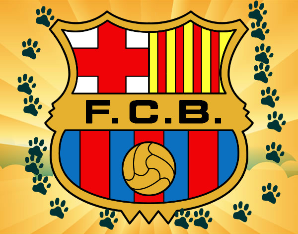 Dibujo Escudo del F.C. Barcelona pintado por zaza12