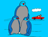 Dibujo Familia pingüino pintado por jogeleon