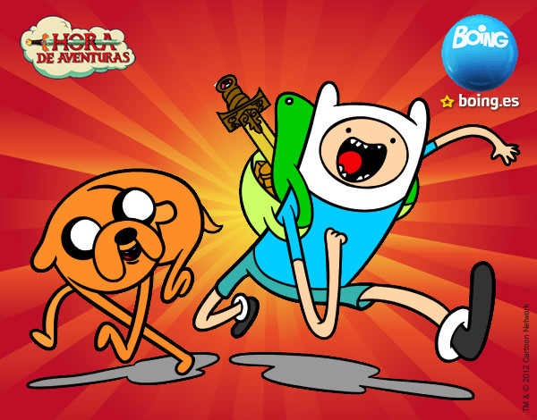 Dibujo Finn y Jake pintado por KendraHern