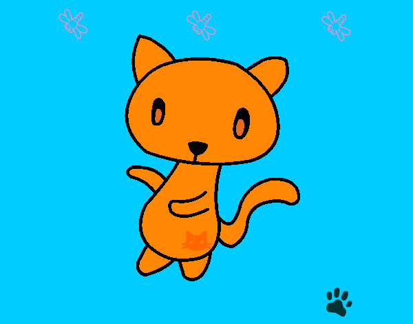 Dibujo Gato garabato pintado por kittens 