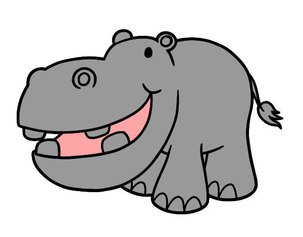 Dibujo Hipopótamo pequeño pintado por jogeleon