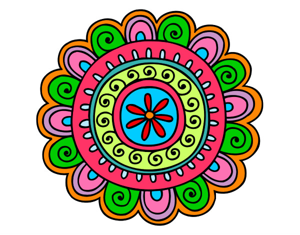 Dibujo Mandala alegre pintado por miryfurby