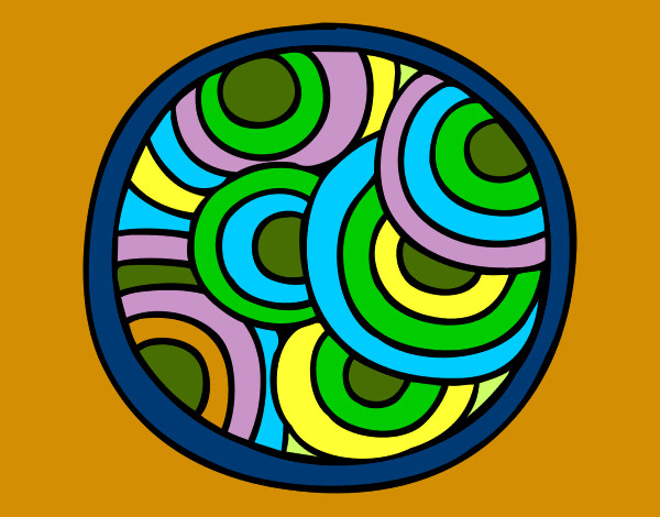 Dibujo Mandala circular pintado por corinach24