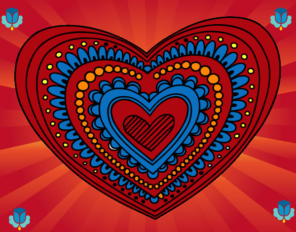 Dibujo Mandala corazón pintado por frayner3