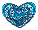 Dibujo Mandala corazón pintado por michinita