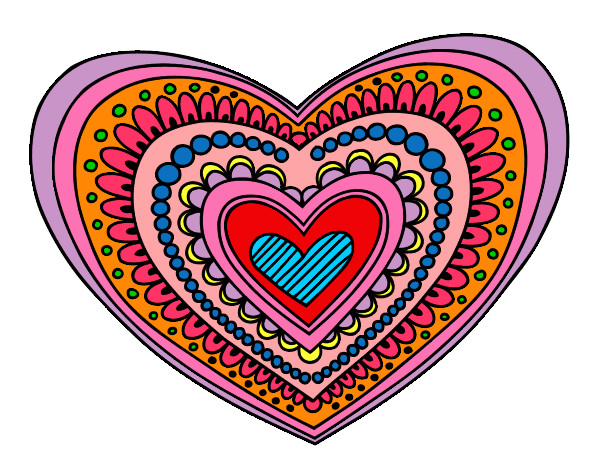Dibujo Mandala corazón pintado por miryfurby
