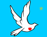 Dibujo Paloma de la paz al vuelo pintado por queyla