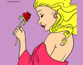 Dibujo Princesa con una rosa pintado por SUNSHINE