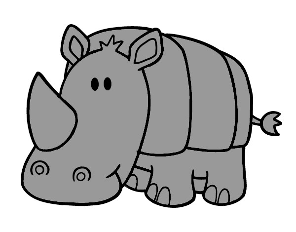 Dibujo Rinoceronte bebé pintado por jogeleon