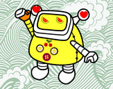 Dibujo Robot saludando pintado por Pabloluis
