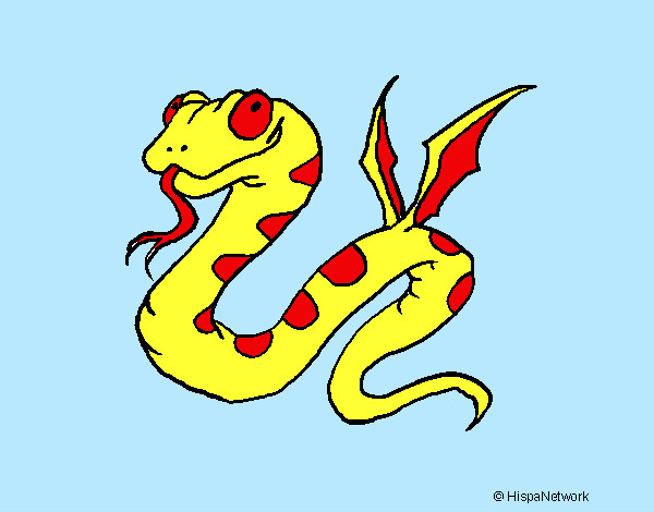 Dibujo Serpiente con alas pintado por thundder