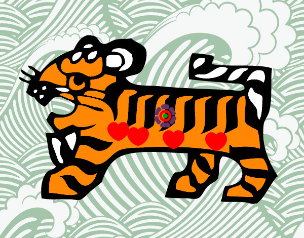 Dibujo Signo del Tigre pintado por Pabloluis