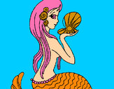 Dibujo Sirena y perla pintado por fvnerea
