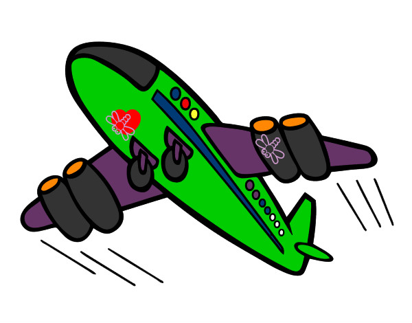Dibujo Avión rápido pintado por yoan