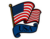 Dibujo Bandera de los Estados Unidos pintado por aleapm