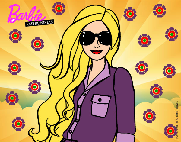 Dibujo Barbie con gafas de sol pintado por Male10