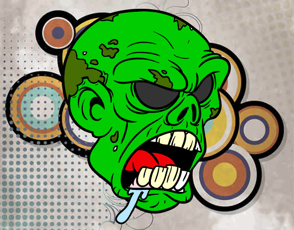 Dibujo Cabeza de zombi pintado por ChicoXD