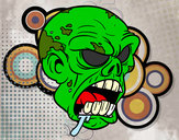 Dibujo Cabeza de zombi pintado por ChicoXD