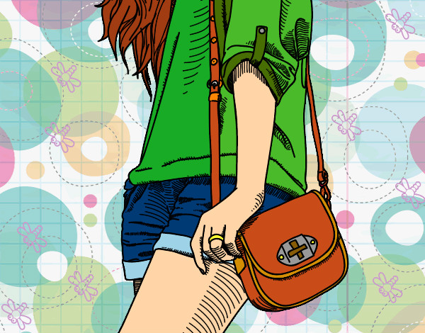 Dibujo Chica con bolso pintado por Male10