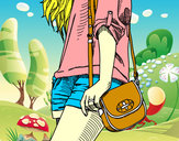 Dibujo Chica con bolso pintado por SUNSHINE