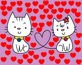 Dibujo Gatos enamorados pintado por jng9