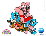 Dibujo Gumball y amigos contentos pintado por Albillaaa