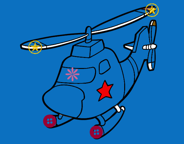 Dibujo Helicóptero con una estrella pintado por ELSANTY