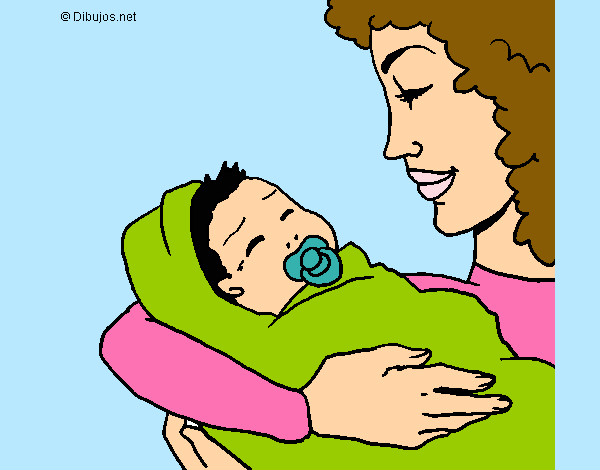 Dibujo Madre con su bebe II pintado por mina54