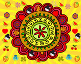 Dibujo Mandala alegre pintado por rauli