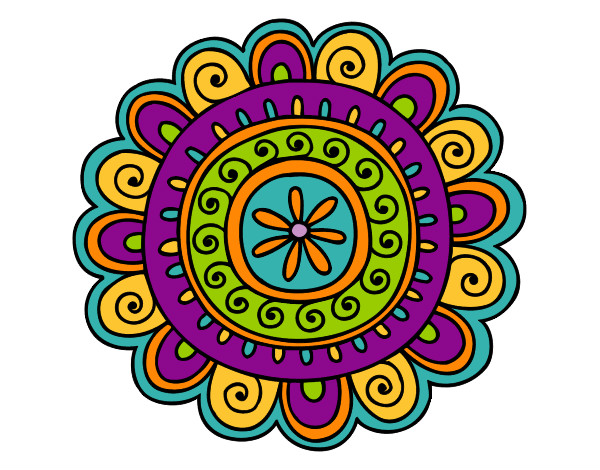 Dibujo Mandala alegre pintado por Uchita