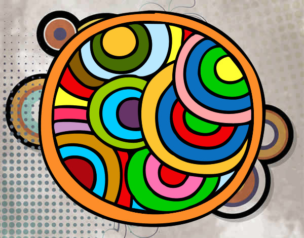 Dibujo Mandala circular pintado por FloMicaela