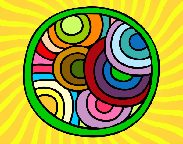Dibujo Mandala circular pintado por martihoran