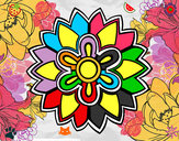 Dibujo Mándala con forma de flor weiss pintado por eastarwars